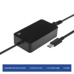 Caricabatterie universale per laptop Ewent da 45 W con USB-C - Power Delivery - Lunghezza totale del cavo 2,75 m - Colore nero - immagine 3