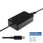 Caricabatterie universale per laptop Ewent da 45 W con USB-C - Power Delivery - Lunghezza totale del cavo 2,75 m - Colore nero - immagine 4