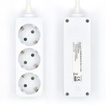Ewent Ciabatta con 3 prese Schuko 16A - Protezione bambini - Cavo da 1,5 m - Presa Schuko piatta ad angolo - Colore bianco - immagine 5