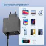Ewent Caricatore da muro USB-C da 45 W - Power Delivery - USB-A Extra - Cavo da 1,5 m - Protezione elettrica - Colore nero - immagine 5