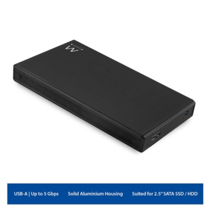 5" SATA - USB 3.2 Gen1 - Alluminio - Cavo da 60 cm - Indicatore LED - Colore nero