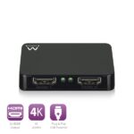 Ewent Duplicatore HDMI 1x2 - Risoluzione 4K a 30Hz - Cavo di alimentazione da 80 cm incluso - Indicatore LED - Colore nero - immagine 2