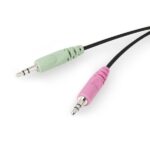 Cuffie stereo Ewent - Microfono integrato - 2x jack da 3,5 mm - Cavo intrecciato in nylon da 2 m - Colore nero/grigio - immagine 5