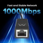 Ewent Convertitore adattatore di rete RJ45 a USB-A - Gigabit 10/100/1000Mbps - Cavo da 15 cm - Supporta WOL - Colore nero - immagine 4