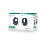 Ewent Altoparlanti stereo da tavolo - Alimentazione USB - Controllo del volume - Jack da 3,5 mm - Colore bianco/nero - immagine 4