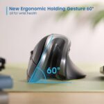 Mouse wireless Ewent - Ergonomico - Impugnatura verticale - 1000 dpi - USB-A 2,4 GHz - 3 pulsanti - Colore nero/grigio - immagine 3
