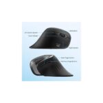 Mouse wireless Ewent - Ergonomico - Impugnatura verticale - 1000 dpi - USB-A 2,4 GHz - 3 pulsanti - Colore nero/grigio - immagine 4