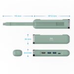 Ewent Hub USB-C 5 in 1 - 1x RJ45 - 1x HDMI 4K - 1x USB-C - 2x USB-A - fino a 1000Mbps - Colore verde pastello - immagine 3