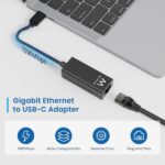 Ewent Convertitore Adattatore di rete RJ45 a USB-C - Gigabit 10/100/1000Mbps - Cavo da 15 cm - Colore nero - immagine 3
