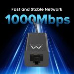 Ewent Convertitore Adattatore di rete RJ45 a USB-C - Gigabit 10/100/1000Mbps - Cavo da 15 cm - Colore nero - immagine 4