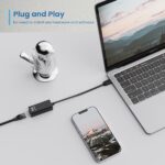Ewent Convertitore Adattatore di rete RJ45 a USB-C - Gigabit 10/100/1000Mbps - Cavo da 15 cm - Colore nero - immagine 5