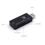 Lettore di schede esterno USB 2.0 Ewent - Velocità di trasferimento fino a 480 Mbps - Colore nero - immagine 2