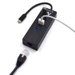 Ewent Hub USB-C 4 in 1 - 3x USB-A - 1x RJ45 - fino a 1000Mbps - Cavo da 15cm - Colore Nero - immagine 5
