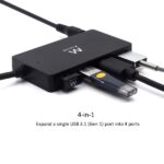 Hub USB 4 in 1 Ewent - Alimentazione esterna - USB 3.2 Gen1 - Cavo da 52,5 cm - Colore nero - immagine 4