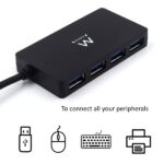 Hub USB 4 in 1 Ewent - Alimentazione esterna - USB 3.2 Gen1 - Cavo da 52,5 cm - Colore nero - immagine 5