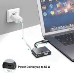 Ewent Hub 4 in 1 - HDMI - VGA - USB 3.2 Gen1 - USB-C PD 60W - Colore alluminio - immagine 3
