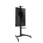 Tooq Cometa Supporto da pavimento per TV da 37 a 70" - Vassoio multiuso - Peso max. 50 kg - Altezza, inclinazione e rotazione regolabili - Ruote - Colore nero - immagine 3