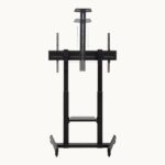 Tooq Aquiles Supporto da pavimento per schermi interattivi/TV da 60 a 100" - Vassoio multiuso - Peso max. 120 kg - Altezza e inclinazione regolabili - Sollevamento con manovella - Ruote - Colore nero - immagine 5