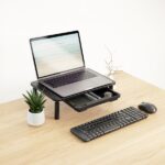 Tooq TQMR087 Supporto elevatore per monitor o laptop - Peso max. 20 kg - Cassetto - Colore nero - immagine 5