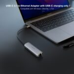 Nanocavo Adattatore di rete USB-C a Ethernet Gigabit 10/100/1000 Mbps - USB-C 100W - Alluminio - 18 cm - Colore grigio - immagine 3