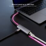 Nanocavo Adattatore di rete USB-C a Ethernet Gigabit 10/100/1000 Mbps - USB-C 100W - Alluminio - 18 cm - Colore grigio - immagine 4