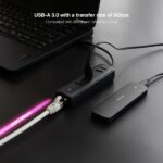 Nanocavo Adattatore di rete USB 3.0 a Ethernet Gigabit 10/100/1000 Mbps - Hub 3xUSB-A 3.0 - 15 cm - Colore nero - immagine 4