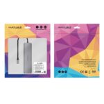 Nanocavo HUB USB-C 8 in 1 - Convertitore USB-C 3.1 a 2 x USB-A 3.0 + 3 x USB-C 3.0 + USB-C PD 100W + HDMI 4K@60Hz + Jack audio 3,5 - Alluminio - 18 cm - Colore grigio - immagine 5