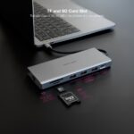 Nanocavo HUB USB-C 12 in 1 - Convertitore USB-C 3.1 a 3 x USB-A 3.2 + 3 x USB-C 3.2 + USB-C PD 100W + 2 x HDMI 4K@60Hz + DP 4K@60Hz + RJ45 + TF + SD + Jack audio 3,5 - Alluminio - 18 cm - Colore grigio - immagine 4
