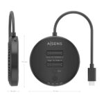 Aisens ASDS-2M2N05 Docking station doppia baia M.2 NVME a USB-C 3.2 Gen2x2 - Clone - Colore nero - immagine 5