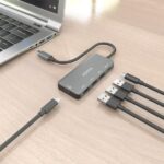 Hub USB-C 3.1 Aisens - USB-C PD 100W/USB-C/3xUSB-A 2.0 - 15 cm - Colore grigio - immagine 5