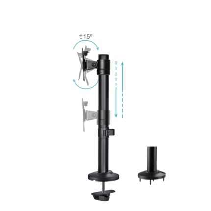 rotazione e inclinazione regolabili - Gestione dei cavi - Peso massimo 8 kg - VESA 100X100 mm - Colore nero