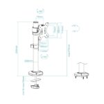 Tooq Supporto da tavolo per monitor da 17"-32" - Altezza, rotazione e inclinazione regolabili - Gestione dei cavi - Peso massimo 8 kg - VESA 100X100 mm - Colore nero - immagine 5