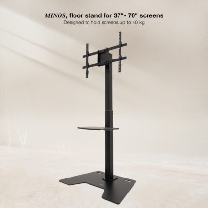 rotazione e inclinazione regolabili - Gestione dei cavi - Peso massimo 70 kg - VESA max 200x200 - Colore nero