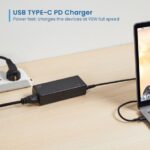 Ewent Caricabatterie universale per laptop da 90 W - USB-C - Power Delivery - Gestione intelligente della corrente - Colore nero - immagine 2