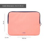 Milan Collezione 430 Custodia per laptop fino a 13" - Fodera in velluto - Tasca frontale - Chiusura con cerniera - Colore rosa - immagine 5