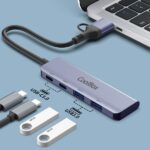 CoolBox HUB4 Lite USB-C/A - 2x USB-C, 2x USB-A 3.2 Gen1 - Alluminio - Colore grigio - immagine 3