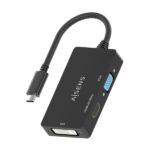 Aisens Convertitore da USB-C a DVI/HDMI/VGA - USB-C/M-DVI/H-HDMI/H-VGA/H - 15 cm - Colore nero - immagine 3