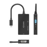 Aisens Convertitore da USB-C a DVI/HDMI/VGA - USB-C/M-DVI/H-HDMI/H-VGA/H - 15 cm - Colore nero - immagine 4