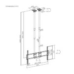 Aisens Supporto da soffitto Pro - Inclinabile, estensibile e livellabile - Da 60" a 120" - Peso massimo 120 kg - VESA massimo 1000x600 - Colore nero - immagine 5