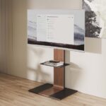 Aisens Supporto da pavimento per TV 37"-86" - Acciaio ad alta resistenza - Vassoio - Vesa massimo 600x400 mm - Carico massimo 50 kg - Colore nero/marrone - immagine 4