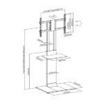 Aisens Supporto da pavimento per TV 37"-86" - Acciaio ad alta resistenza - Vassoio - Vesa massimo 600x400 mm - Carico massimo 50 kg - Colore nero/marrone - immagine 5