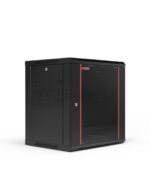 WP RWB-12606-B Armadio a muro 12U - Porta in vetro - Serratura di sicurezza - 600x600x635 mm - Colore nero - immagine 2