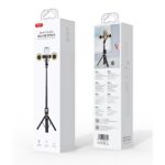 XO SS23 Treppiede + Bastone per selfie - Telecomando Bluetooth - LED laterali inclusi - Colore nero - immagine 2