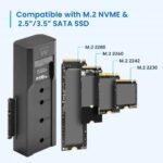 Ewent Clonatore doppio alloggiamento - HDD/NVMe M2 - USB-C 3.2 Gen2 - Indicatore LED - Convertitore SATA - Colore nero - immagine 2
