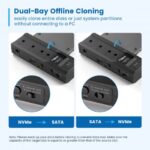 Ewent Clonatore doppio alloggiamento - HDD/NVMe M2 - USB-C 3.2 Gen2 - Indicatore LED - Convertitore SATA - Colore nero - immagine 3