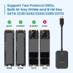 Ewent Docking station per SSD M.2 NVMe/SATA PCIe M-Key/B+M Key - USB-C - Supporta UASP e TRIM - Colore nero - immagine 4