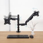 Tooq Supporto da tavolo con bracci articolati per 2 monitor da 17"-32" - Regolabile in altezza, girevole e inclinabile - Gestione dei cavi - Peso massimo 9 kg per braccio - VESA 100x100 mm - immagine 3