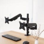 Tooq Supporto da tavolo con bracci articolati per 2 monitor da 17"-32" - Regolabile in altezza, girevole e inclinabile - Gestione dei cavi - Peso massimo 9 kg per braccio - VESA 100x100 mm - immagine 4