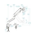 Tooq Supporto da tavolo con braccio articolato per monitor da 13"-34" - Girevole e inclinabile - Gestione dei cavi - Peso max 10 kg - VESA 100x100 mm - Colore bianco - immagine 5