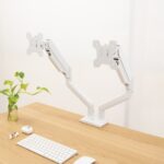 Tooq Supporto da tavolo con bracci articolati per 2 monitor da 13"-34" - Girevole e inclinabile - Pistone a gas - Peso massimo 10 kg per braccio - VESA 100x100 mm - Colore bianco - immagine 2